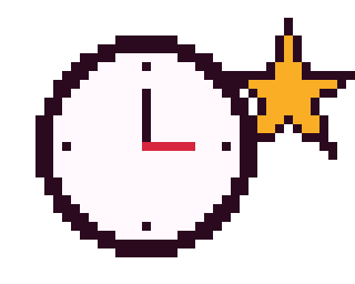 Illustration : horloge et étoile